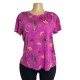 #852 Women's Small Pajama Top, Purple with Monkey Print