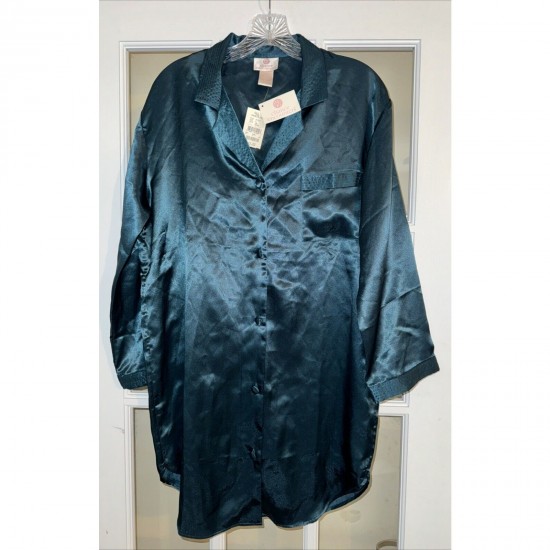 Pajamas Camisa Cazador Verde Bolsillo Poliéster Sedoso De Colección