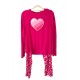 Conjunto de Pajamas Pantalón Pajamas Rojo Rosa Corazones GRANDE