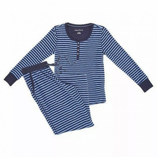 Conjunto de Pajamas para Women micro Fleece elástico rayas azules 2XL XXL