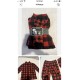 Conjunto de Pajamas para Women a cuadros talla L y XL de Follow Me rojo y negro