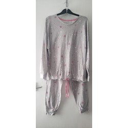 Women's Grey Pyjama Set Top & Bottoms Size 16/18