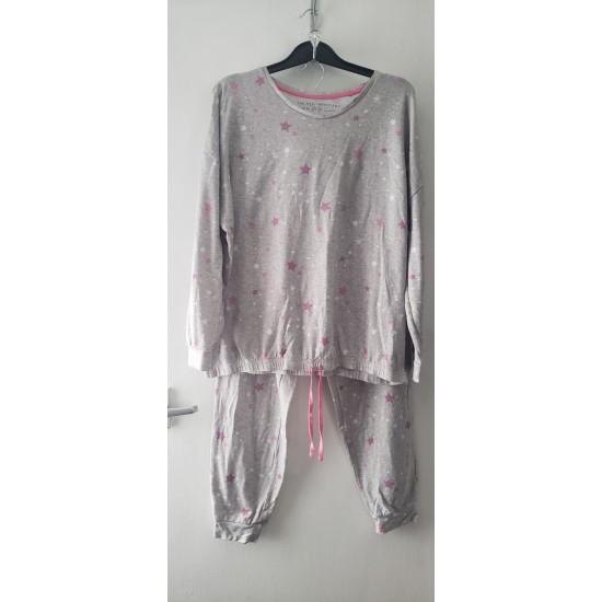 Women's Grey Pyjama Set Top & Bottoms Size 16/18