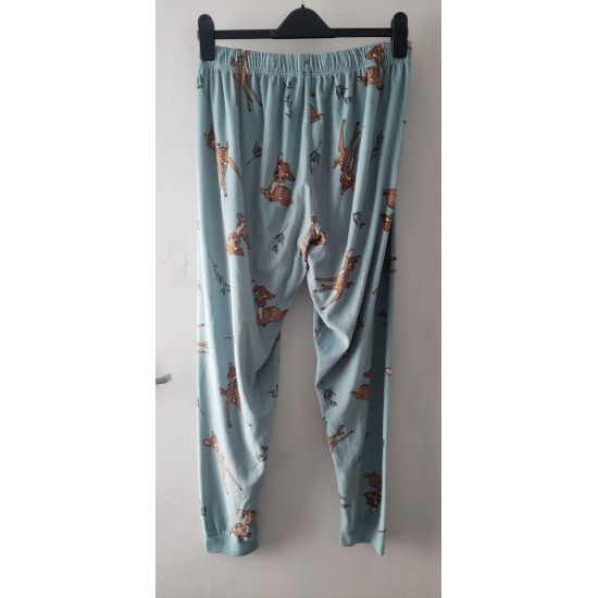 Women's Pyjama Bottoms Baby Deer Pattern Blue Mix Size L 14/16