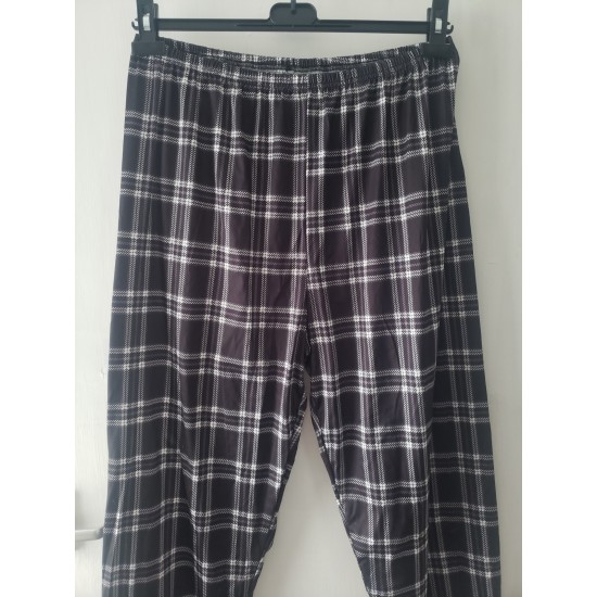 Women's Black Mix Pyjama Bottoms Elastic Waist Size XL