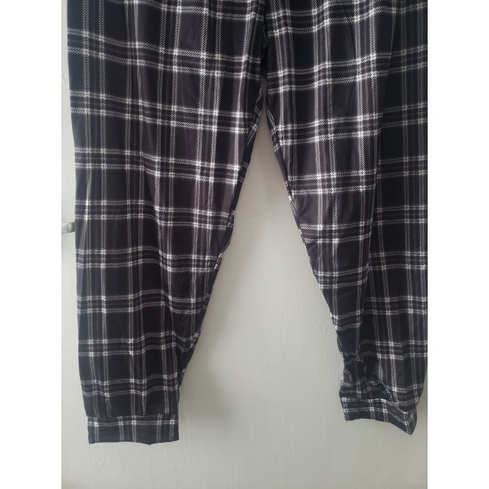 Women's Black Mix Pyjama Bottoms Elastic Waist Size XL